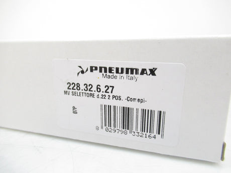 Pneumax 228.32.6.27 Manually Actuated Pneumatic Valve, 540 NL/min