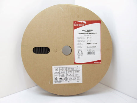 Techspan HSPO-187-0-C Heat Shrink Tubing 3/16", 100FT Long