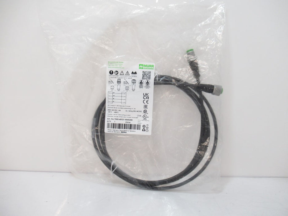 Murrelektronik 7000-40021-6540200 2m Cable Male-Female Pur M12, 4-Pole