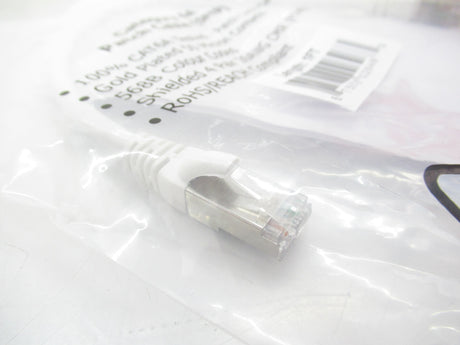 CAT6AS-01WH CAT6A SSTP 10GB Shielded Ethernet Molded Patch Cable, 1FT