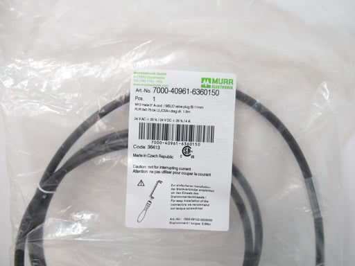 Murrelektronik 7000-40961-6360150 Cable MSUD Valve Plug M12 Male Straight