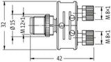 MurrElektronik 7000-41211-0000000 T-Coupler Slimline M12 Male/2x M8 Female A-Cod