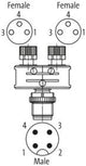 MurrElektronik 7000-41211-0000000 T-Coupler Slimline M12 Male/2x M8 Female A-Cod