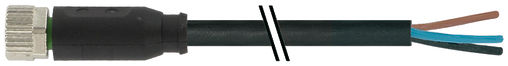 MurrElektronik 7000-08041-6501000 M8 Female 0° A-Cod With Cable, 10m Long