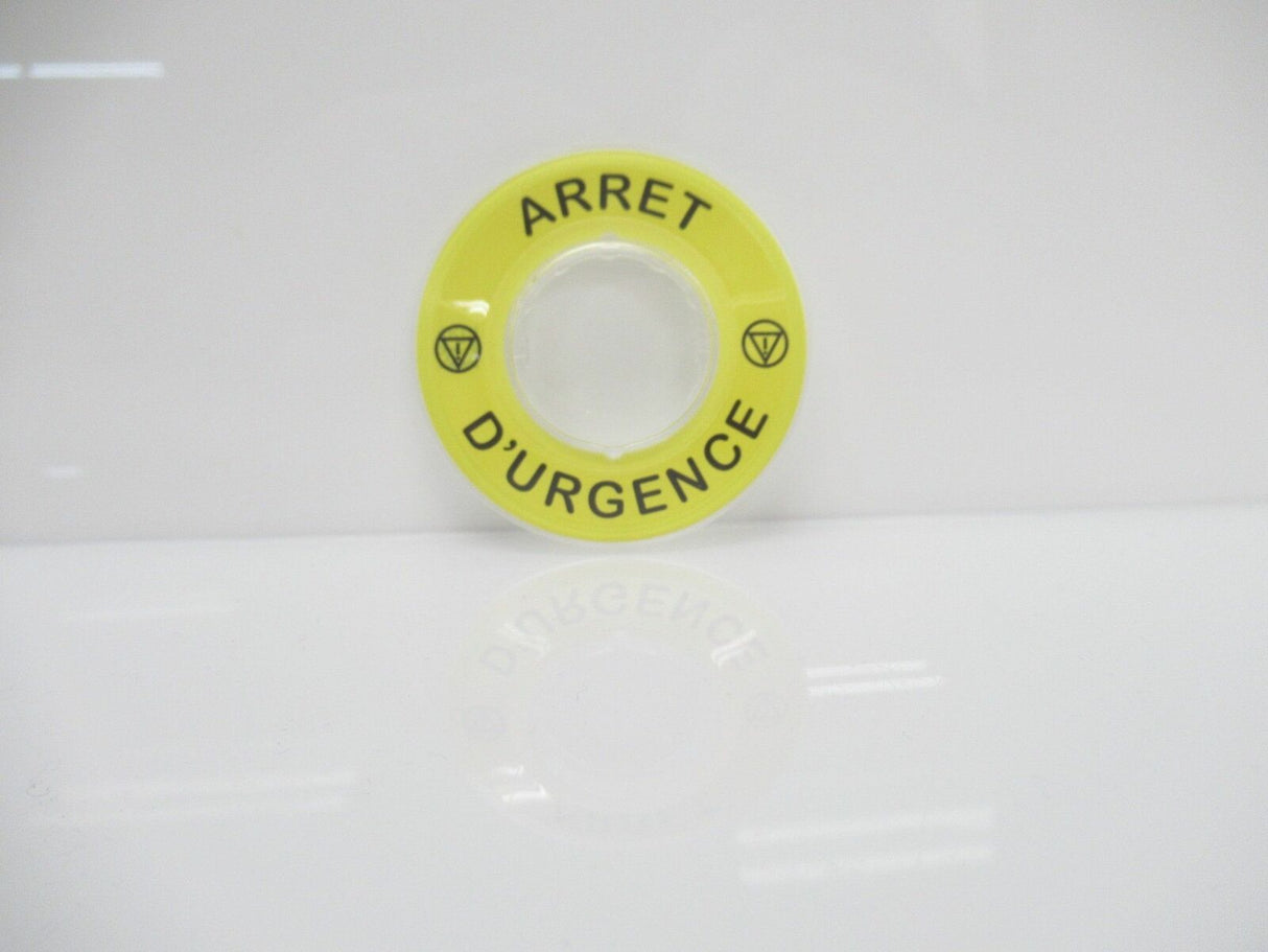 Schneider Electric ZBY9120 Arret D'urgence 3D Legend Plate, Sold By Unit