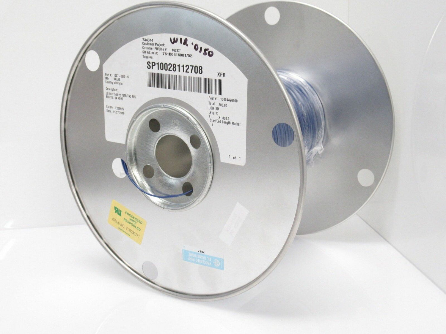 1007-22/7-6 10072276 Hook-Up Wire, Tinned Copper 22 AWG 7 Stands 300V Blue New