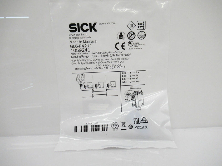 GL6-P4211 1059241 Sick Miniature Photoelectric Sensors (New)