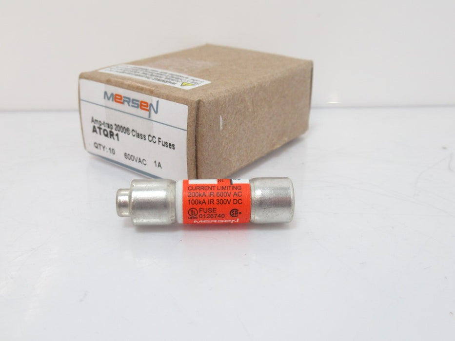 ATQR1 Mersen Amp-Trap 2000 Fuse Time-Delay, 1 A, 600V AC, Sold Per Pack Of 10