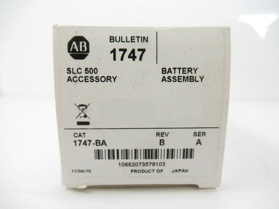 1747-BA 1747BA Allen-Bradley SLC 500 Lithium Battery Assembly (Surplus In Box)