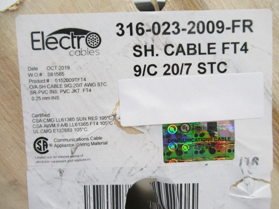 316-023-2009-FR 3160232009FR Electro Cables 4 Conductors Tinned Copper 20AWG New