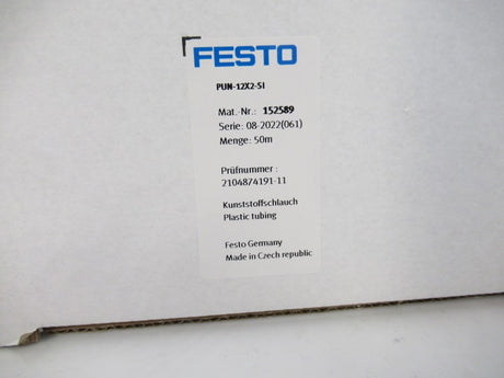 PUN-12X2-SI PUN12X2SI 152589 Festo Plastic Tubing 12mm Silver Sold By 50 Merters