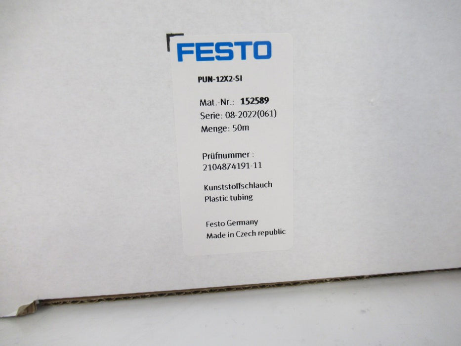 PUN-12X2-SI PUN12X2SI 152589 Festo Plastic Tubing 12mm Silver Sold By 50 Merters