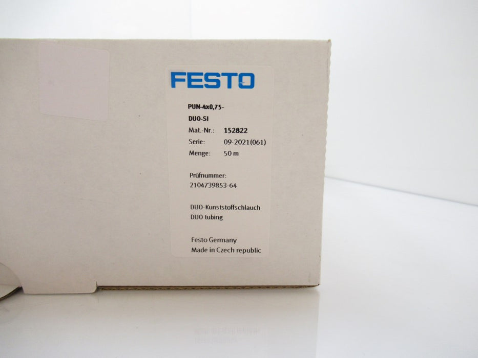 152822 Festo Plastic Tubing 4mm PUN-4X0.75-DUO-SI Silver Sold By Box Of 50m, New