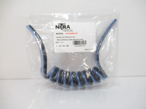 2PU06MC10 Nitra Pneumatic Tubing 10 Coils, Double 6mm Outside Dia., 2.8ft Length