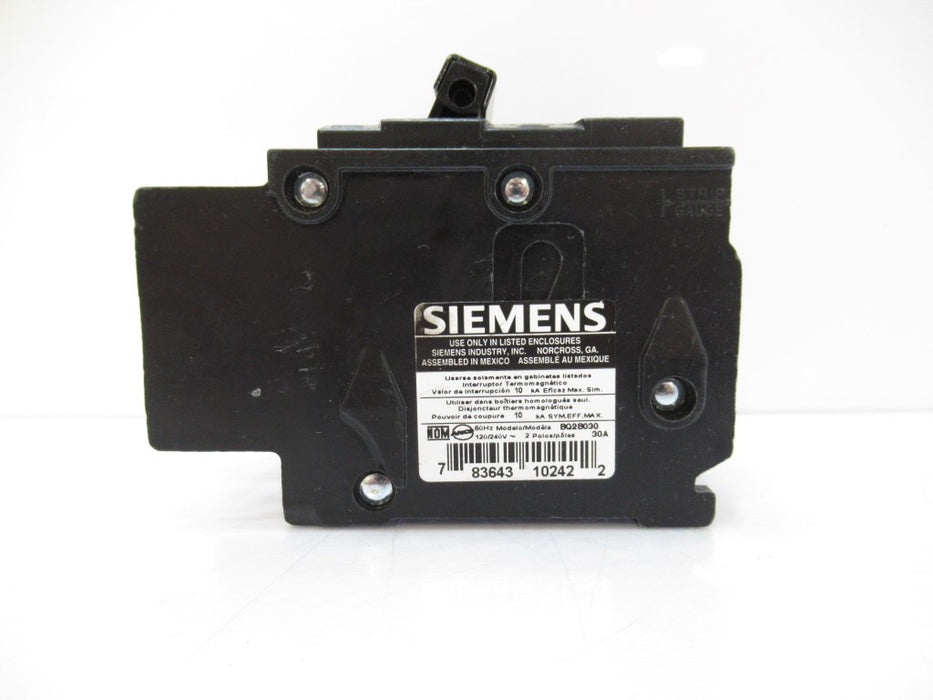 BQ2B030 Siemens Type BQ Circuit Breaker 2-Pole, 120/240V AC, 30 A, 10 kA