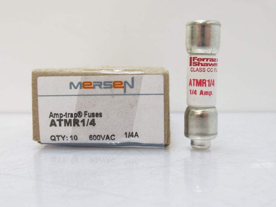 ATMR1/4 ATMR14 Mersen Fuse 1/4A 600VAC Fast Acting Class CC, Sold Per Pack Of 10