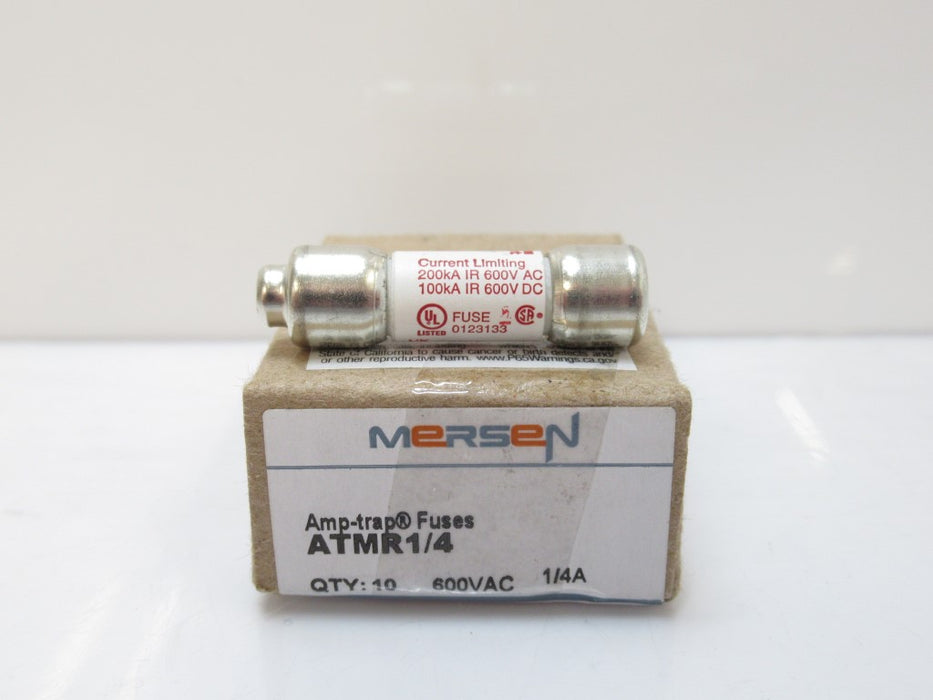 ATMR1/4 ATMR14 Mersen Fuse 1/4A 600VAC Fast Acting Class CC, Sold Per Pack Of 10