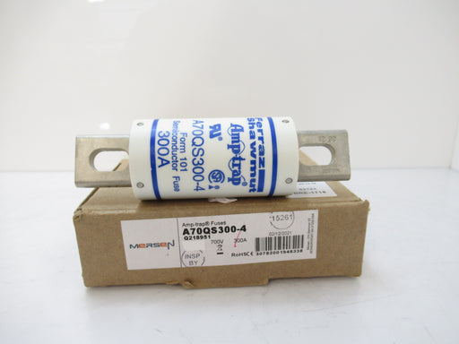 A70QS300-4 A70QS3004 Mersen Amp-Trap Fuses, 700 V, 300 Amps (Sold By Unit, New)