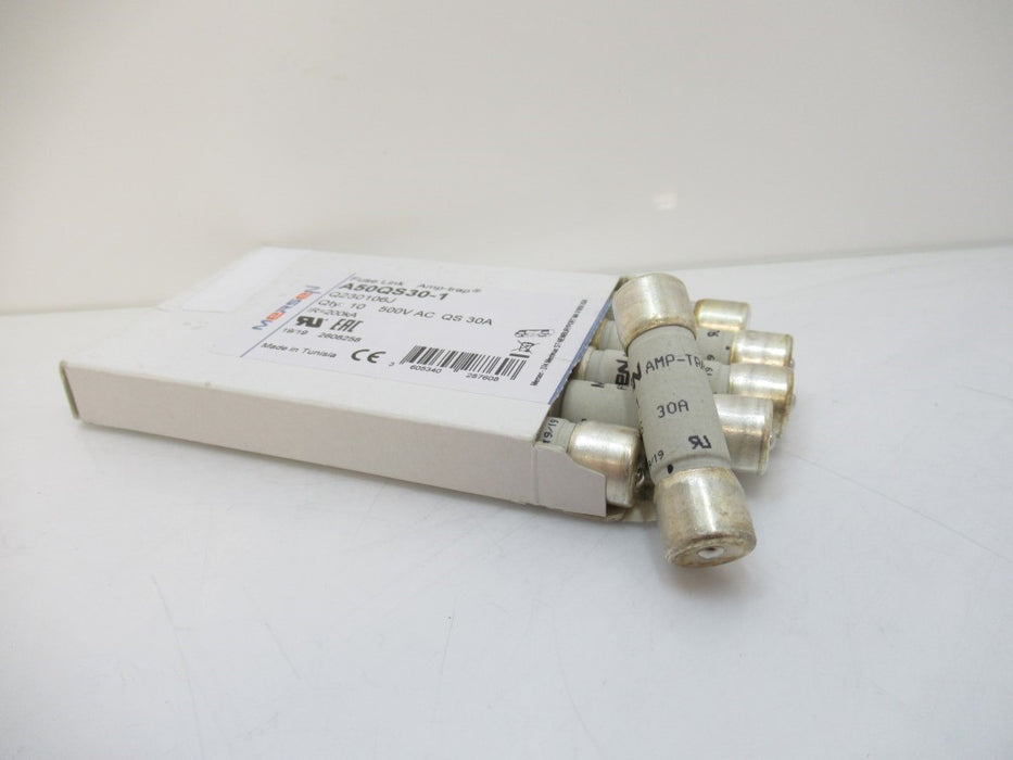 A50QS30-1 A50QS301 Mersen Fuse Amp-Trap 500V AC QS 30A Sold Per Pack Of 10, New