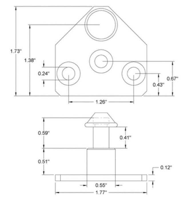 9416K25 Eyelet Mounting Bracket, For 0.31"- 0.33" ID (Sold By Unit New)