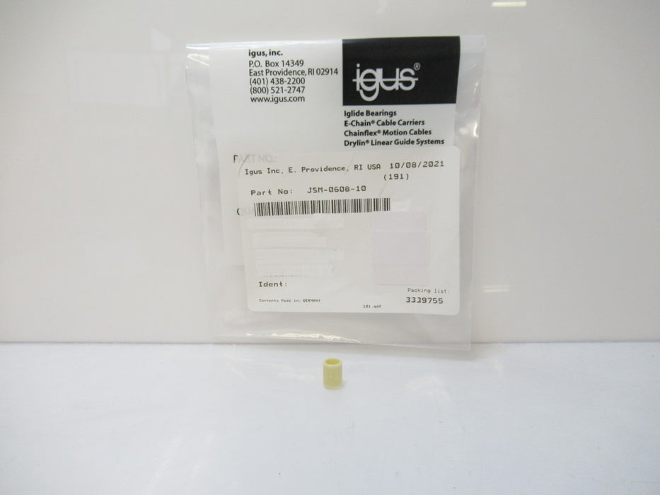 JSM-0608-10 JSM060810 IGUS Iglide J, Sleeve Bearing, mm (New And Sold By Unit)