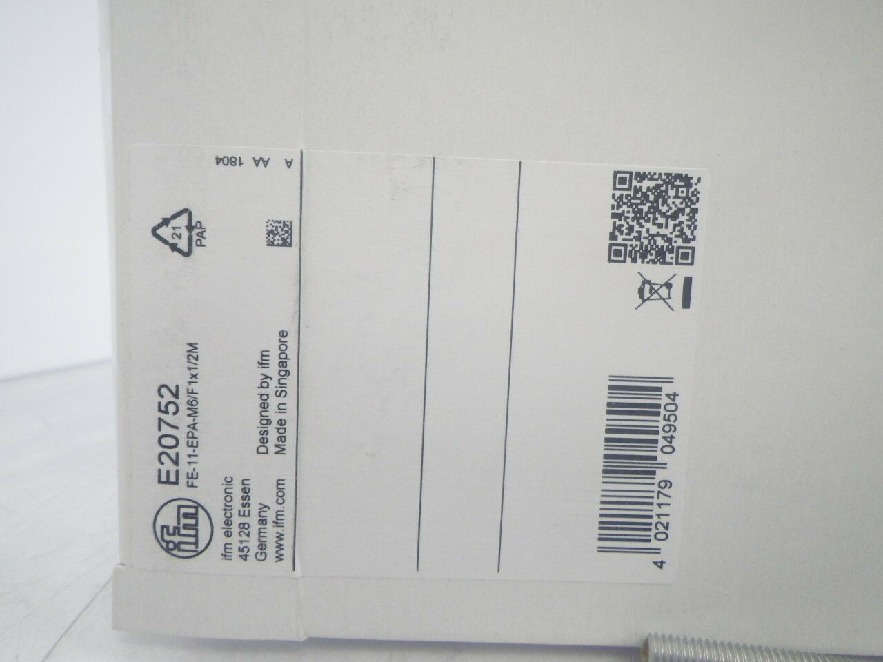 E20752 FE-11-EPA-M6/F1x1/2M FE11EPAM6F1x12M Ifm Fibre Optic Through-Beam Sensor