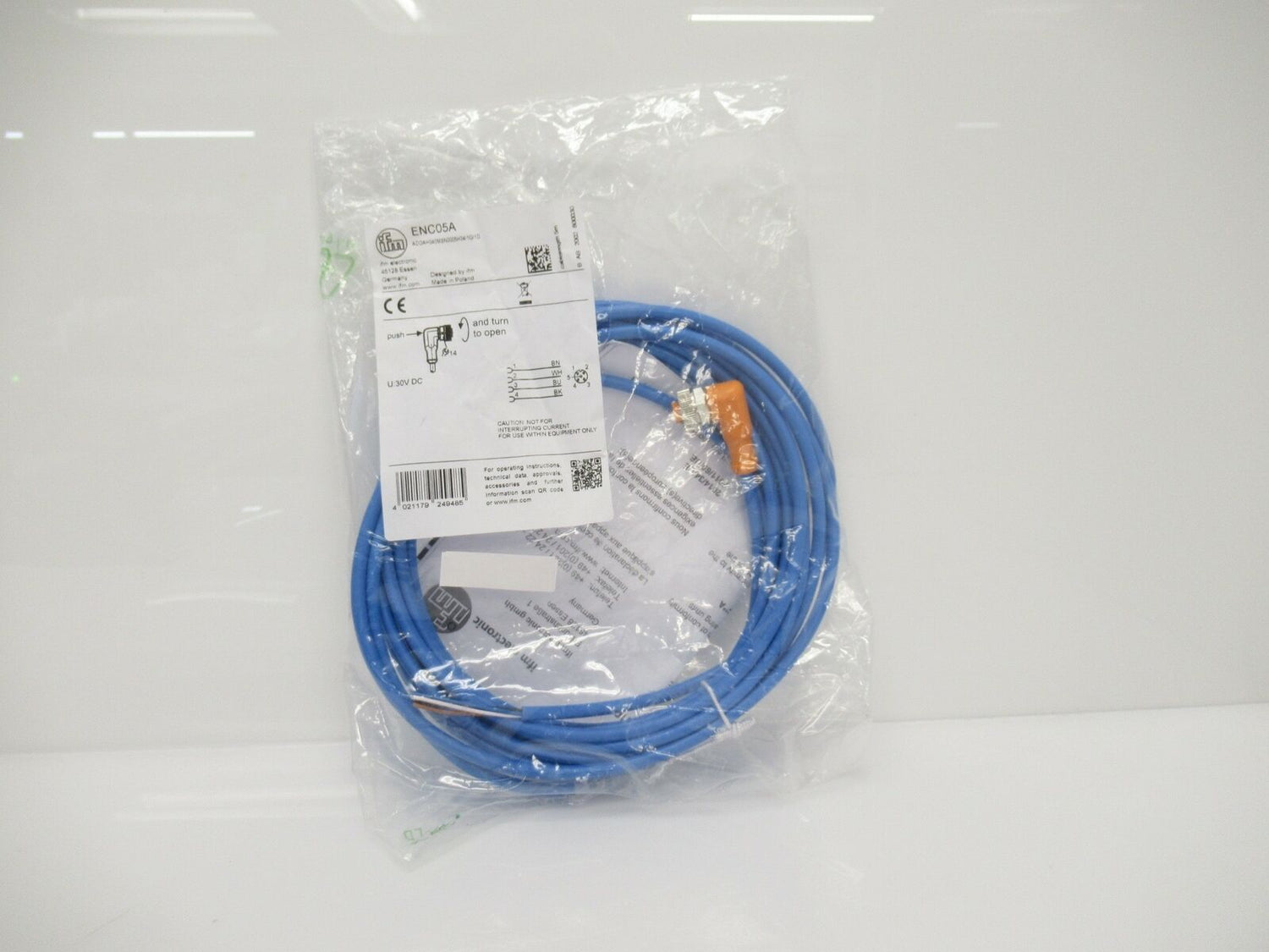 ENC05A Ifm Electronic XP Cable M12 4 Pin Right Angle Namur 5m New In Bag