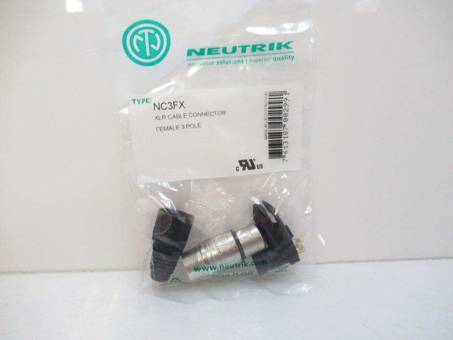 NC3FX Neutrik 3-Pole Female Cable Connector, Nickel Housing, Silver Contacts New