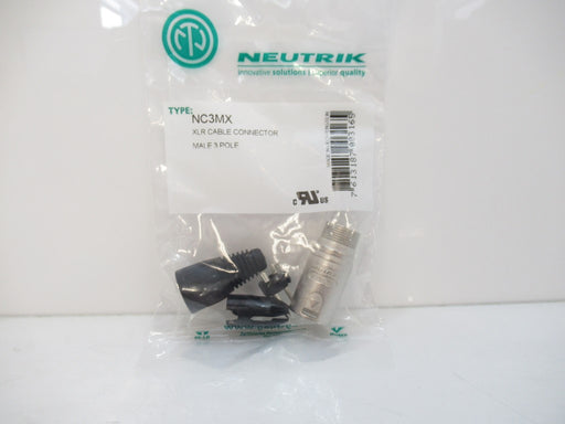 NC3MX Neutrik 3 Pole Male Cable Connector, Nickel Housing, Silver Contacts, New
