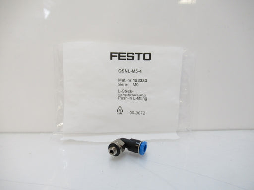 QSML-M5-4 153333 Festo Push-In L-Fitting, Sold By Unit