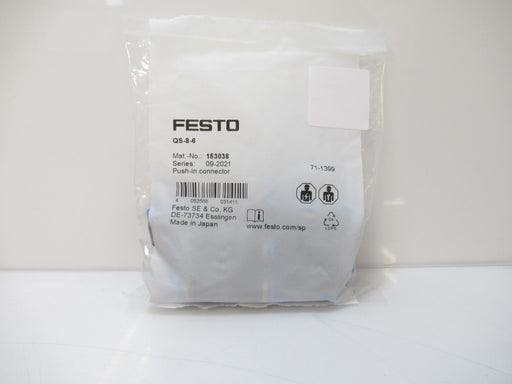 153038 QS-8-6 QS86 Festo Push-In Connector