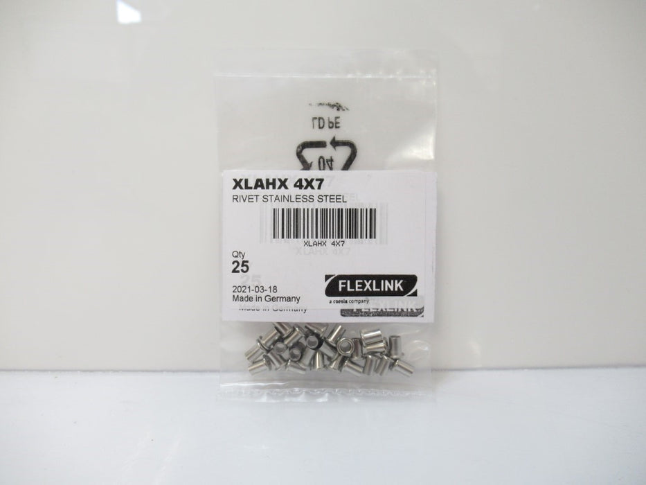 XLAHX 4X7 XLAHX4X7 FlexLink Rivet Stainless Steel (Sold Per Pack Of 25, New)