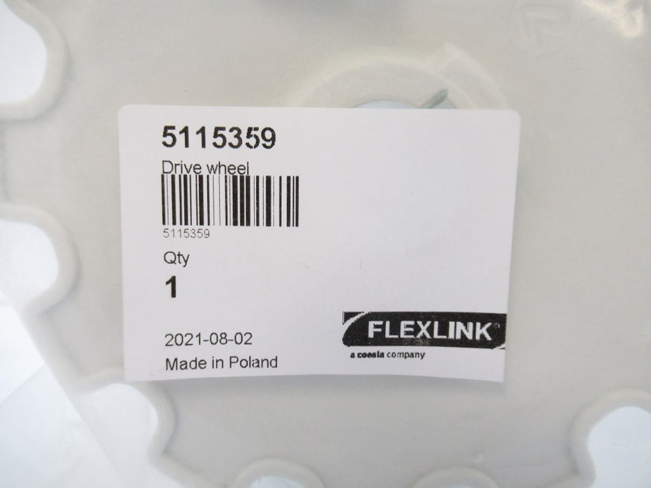 5115359 FlexLink X85X Drive Wheel, White, Class B (New In Bag)