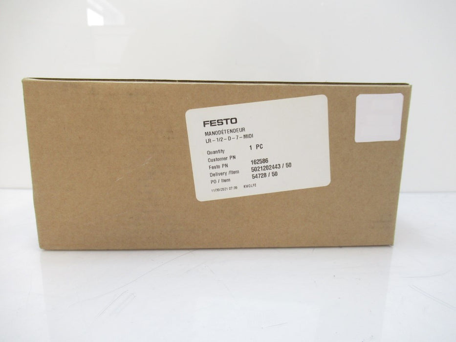 162586 LR-1/2-D-7-MIDI LR12D7MIDI Festo Pressure Regulator New In Box