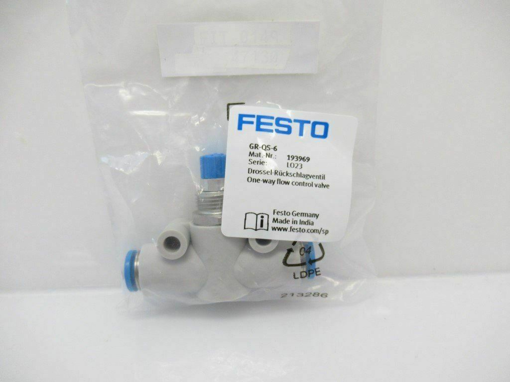 193969 GR-QS-6 GRQS6 Festo One-Way Flow Control Function New In Bag