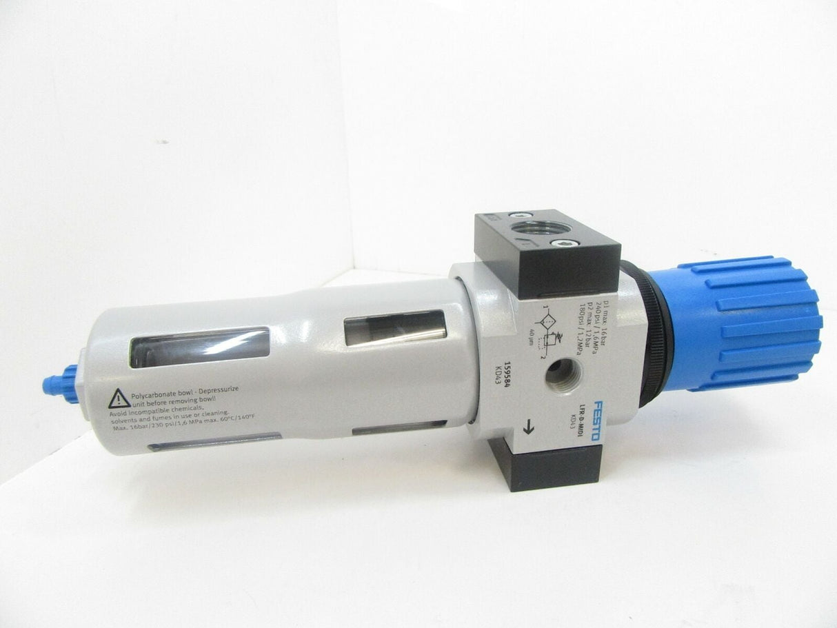 159584 LFR-1/2-D-MIDI Festo, Filter Regulator D Series With Pressure Gauge, New