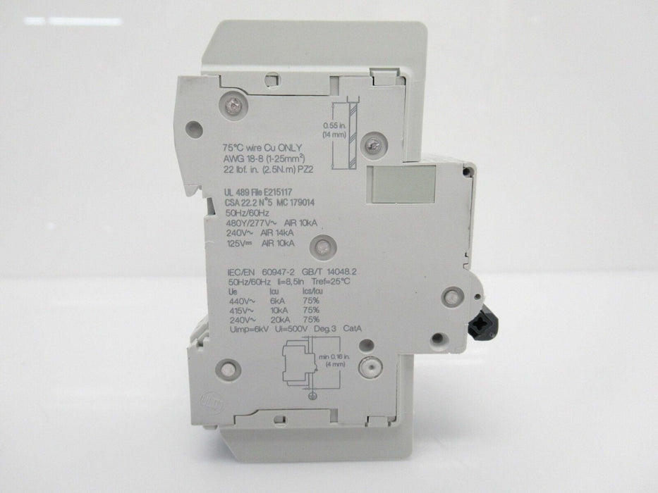 M9F42202 Schneider Multi 9 Miniature Circuit Breaker, 2A, 2-Pole, Sold By Unit