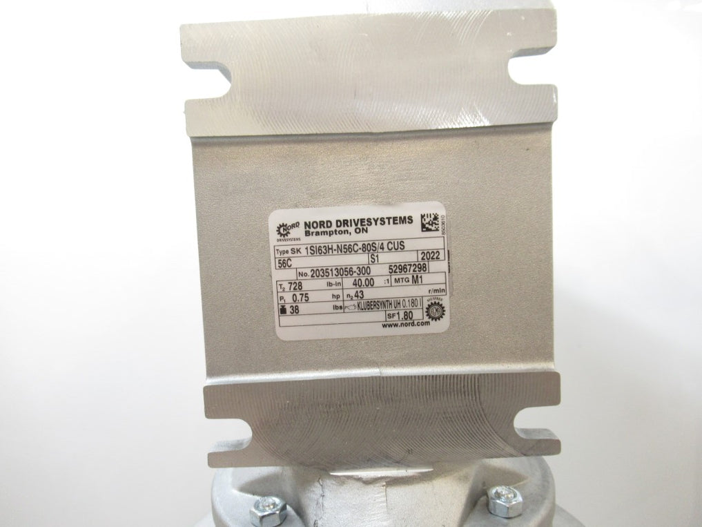 56c SK 1SI63H-N56C-80S/4 CUS SK80S/4 CUS 56C Nord Gearmotor 0.75 hp ...