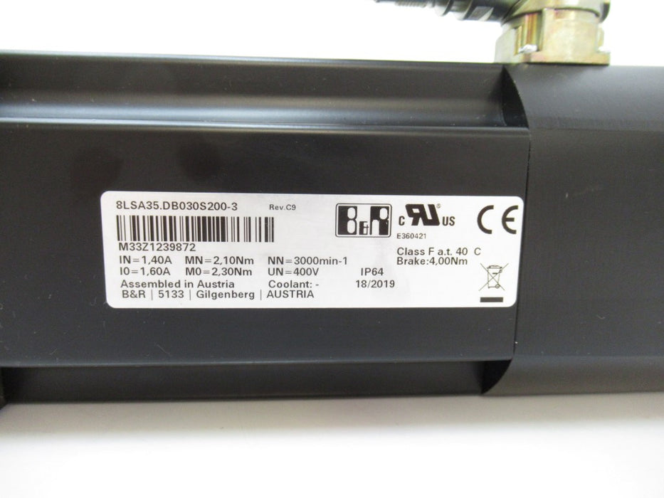 8LSA35.DB030S200-3 8LSA35DB030S2003 B&R Synchronous Motor Rev. C9, 4 Pole Pairs