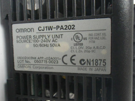 CJ1W-PA202 CJ1WPA202 Omron Power Supply Module 100 To 240V AC