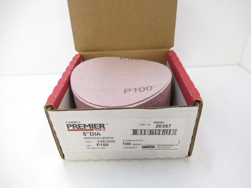 RPV50100 20267 Carbo Premier 5" DIA Red Dri-Lube Grip-On Grit: P100 New In Box