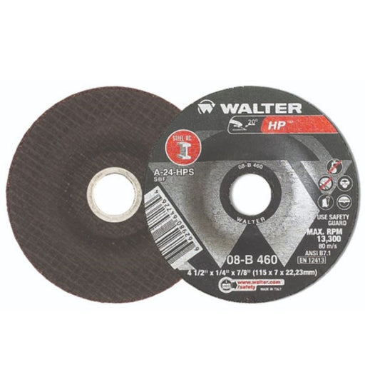 08-B 460 08B460 Walter HP Grinding Wheel 4-1/2" X 1/4" X 7/8" (New)
