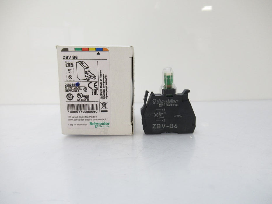 ZBVB6 Schneider Electric Light Block For Head 022 Blue Integral LED Sold By Unit