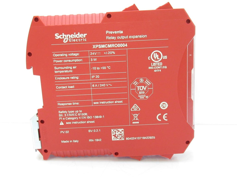 XPSMCMRO0004 Schneider 4 Safety Relay Output Expansion With Backplane Connection