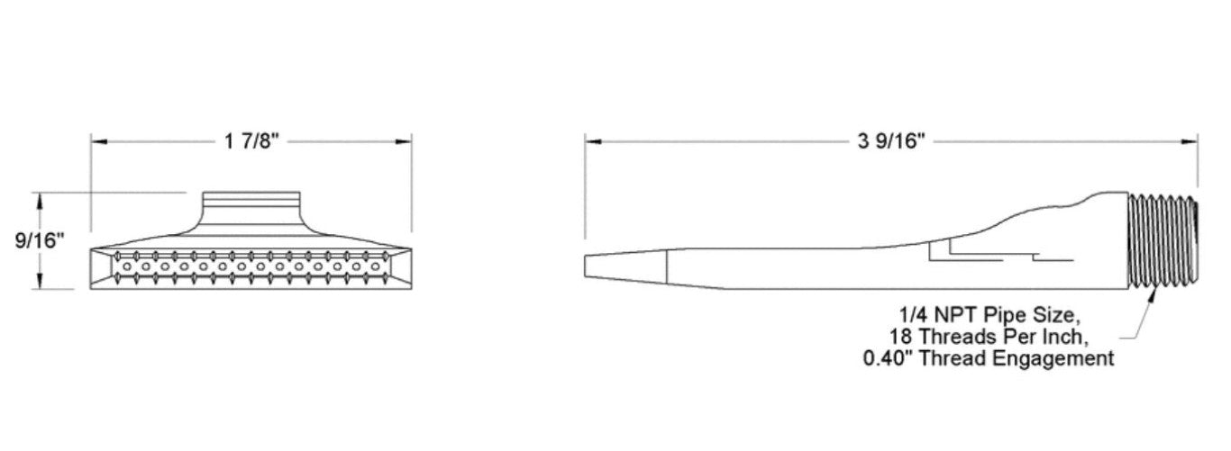 600.130.BC 600130BC Lechler Wd Airflow Air Nozzle, 1/4 NPT, Acetal Plastic