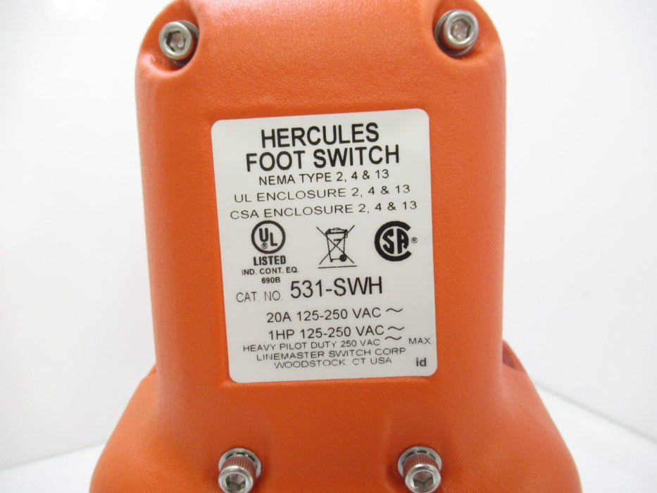531-SWH 531SWH Hercules Wet-Location Foot Switch With Iron Housing And Guard New