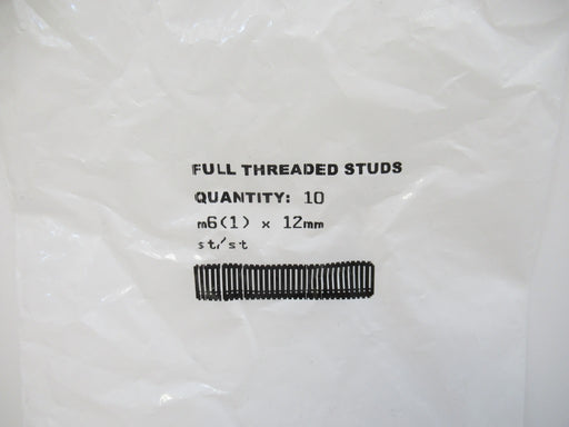 93805A314 18-8 Stainless Steel Threaded Rod, M6 X 1mm Thread Size, 12mm (New)