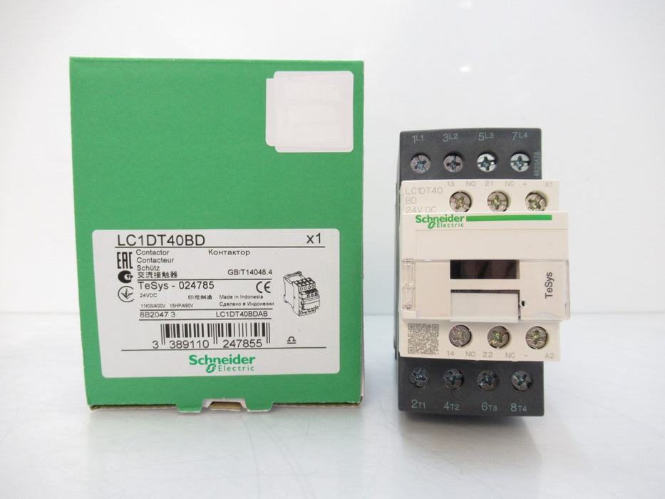 LC1DT40BD Schneider Electric TeSys D Contactor, 600V, 4 Poles, 24V DC, 40A