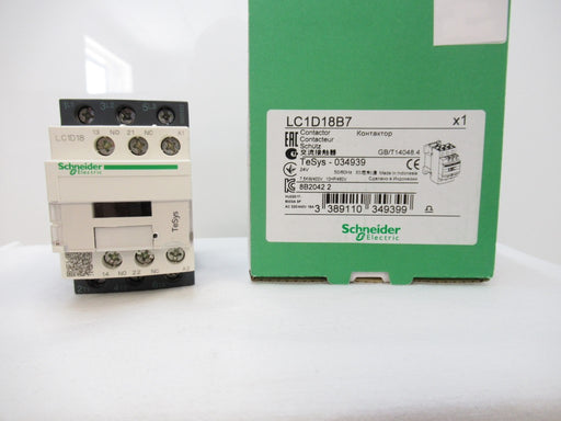 LC1D18B7 Schneider Electric TeSys D Contactor 600V AC, 18 A, 3-Pole New In Box