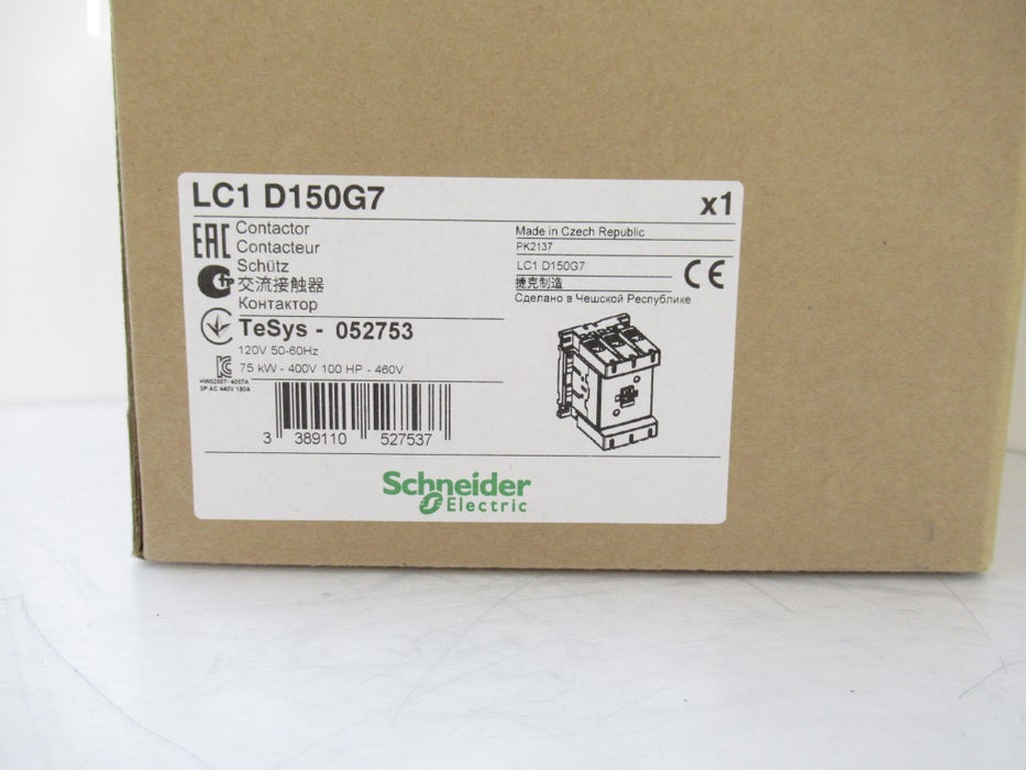 LC1 D150G7 LC1D150G7 Schneider Electric TeSys D Contactor LC1D 3-Pole 120V AC
